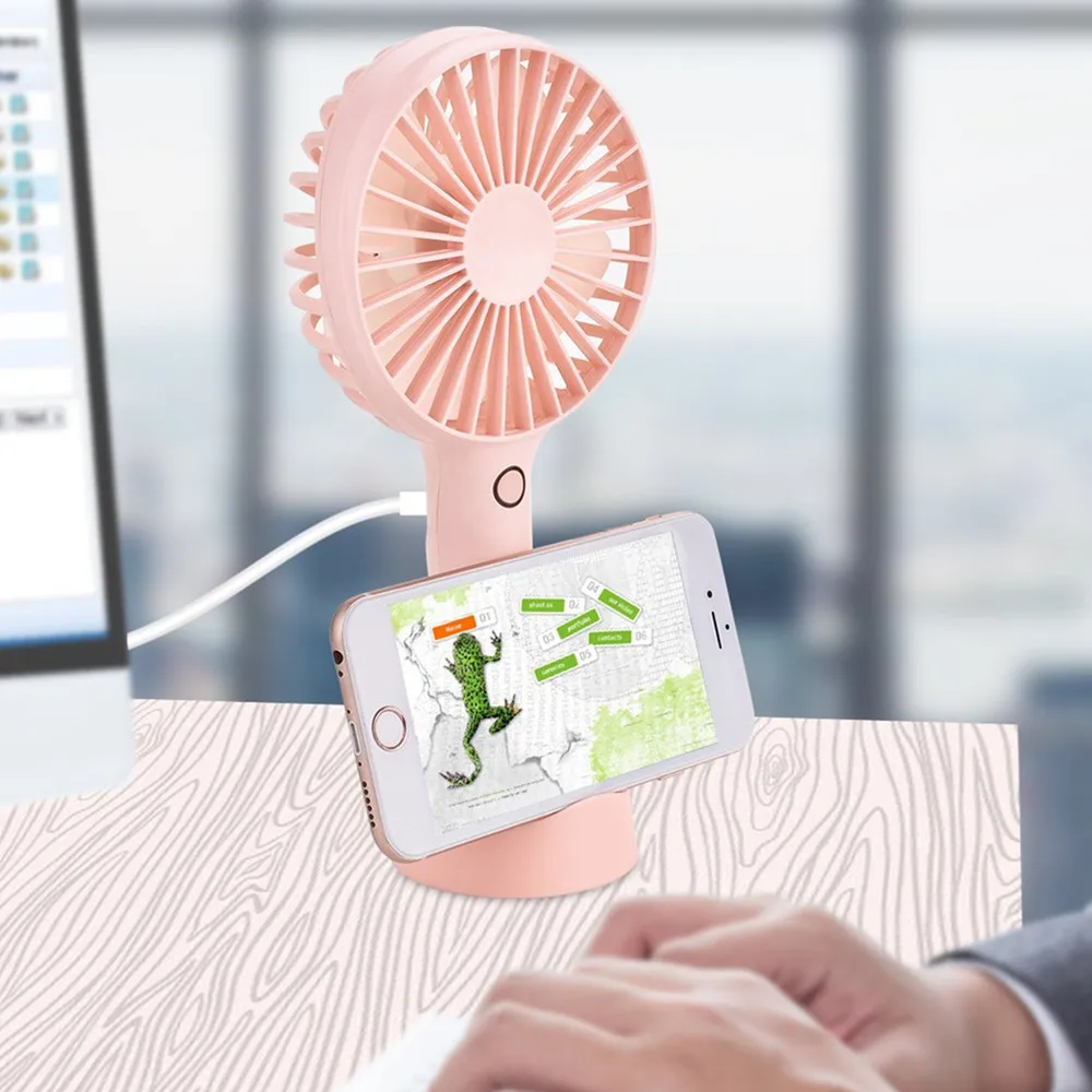 Phoneholder Rack Silent USB Fan Electric Cooling Portable Mini Desktop Fan Office Picnic Hiking