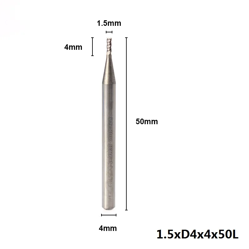 1 шт. 1-12 мм 3 флейты ЧПУ фрезерный станок бит Вольфрам Caibide спиральные концевые фрезы алюминиевые режущие концевые фрезы CNC - Длина режущей кромки: 1.5XD4X4X50L