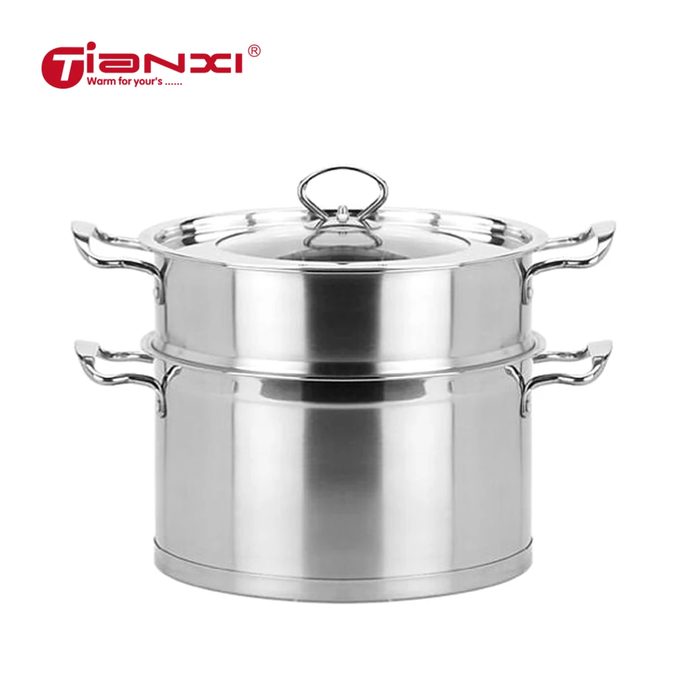 26 CM Soup Stock Pots Stainless Steel Two Stainless Steel Double