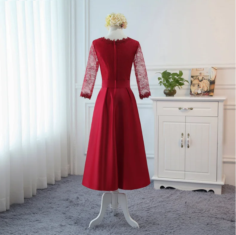 Vestido последние burgandy дешевые полуофициальное вечернее платье красивые скромные платья для подружки невесты обувь для девочек Серый кружево