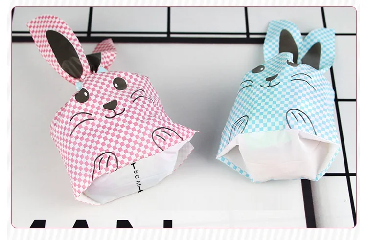50 шт в наборе, милые Пластик кролик в подарок, для ушей сумка День рождения украшения брюки с рисунком кролика; Подарочный пакет Свадебные украшения вечерние снэк-сумка для хранения