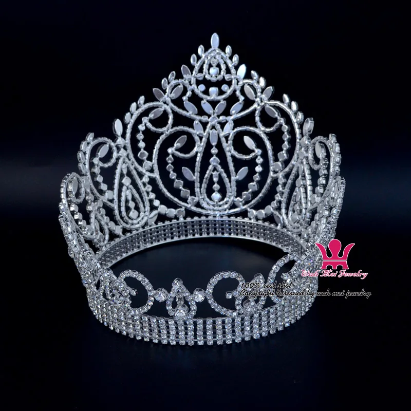 02164 Великолепная большая сияющая тиара Miss beauty queen Принцесса аксессуары для волос для вечеринки, выпускного вечера, ночного клуба