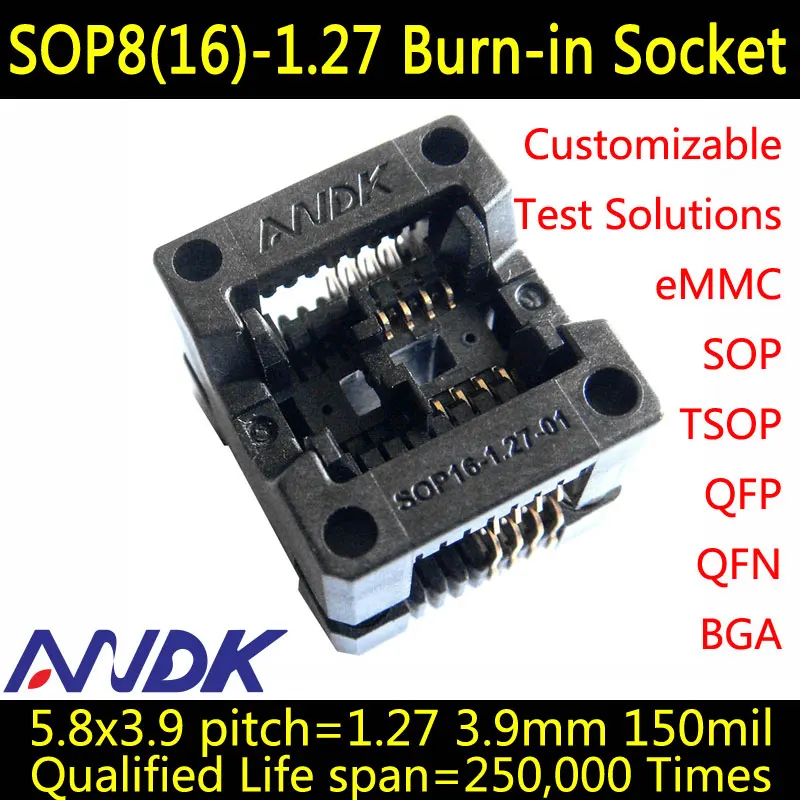 

SOP(8)16-1.27 IC Test Socket / SOP8-1.27 Programmer Adapter/OTS8-1.27 Programmer Adapter/SOP8 IC Burn-in socket