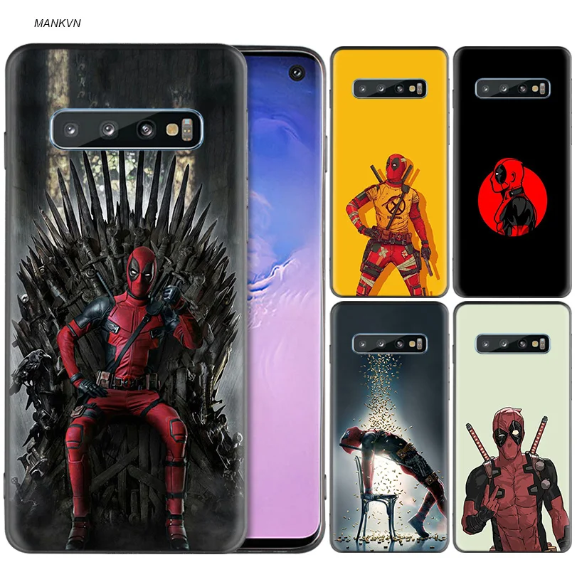 

Marvel Deadpool Black Silicone Case for Samsung Galaxy M20 S10e S10 S9 M40 M30 M10 S8 Plus 5G S7 S6 Edge Cover Coque