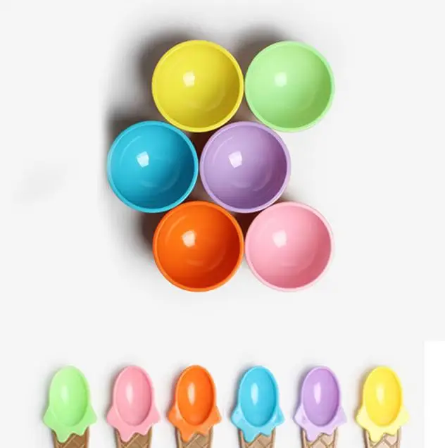 

Kitchen Ice Cream Mash Potato Scoop Kids Ice Cream Bowl Spoon Set Durable Children Gifts Lovely Dessert Bowl DIY Ice Cream Tools
