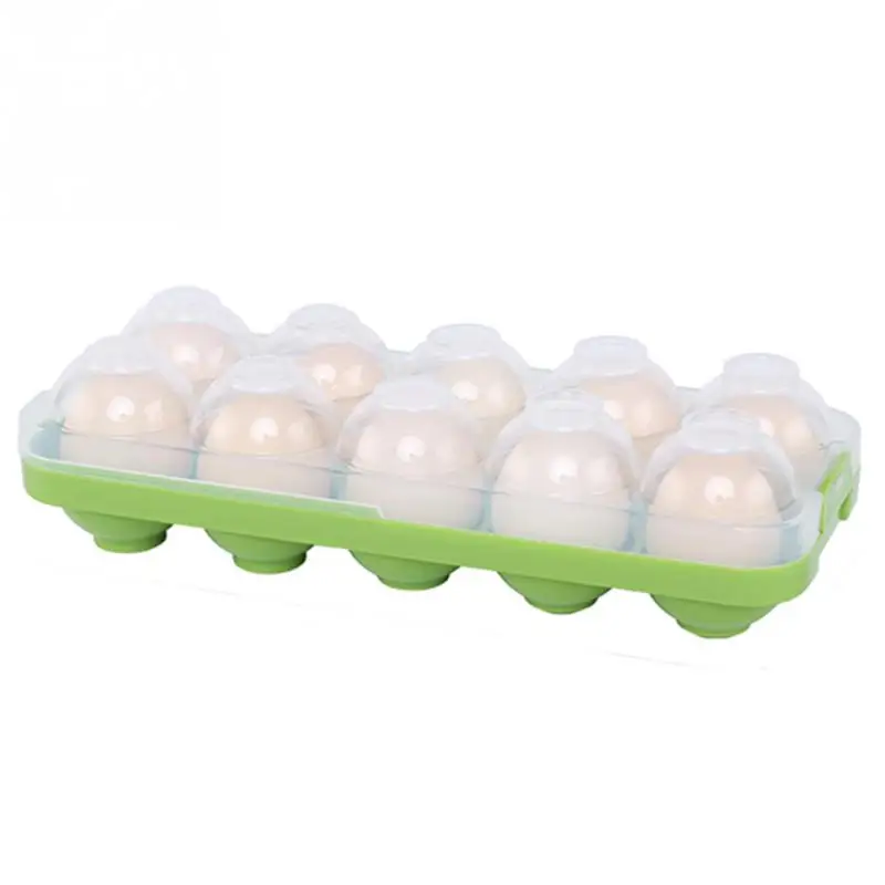 

10 Eggs Storage Container Plastic Kitchen Refrigerator Food Keeper Fridge Tray