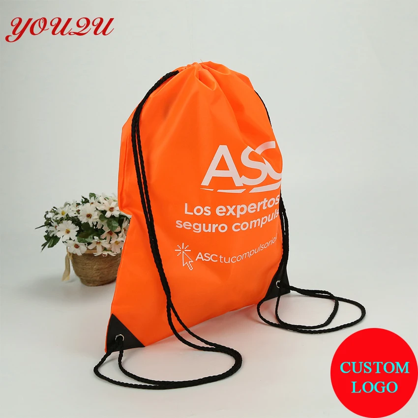 

Printing own logo on 210D polyester drawstring bag