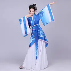 Djgrster Hanfu национальный костюм древней китайской костюм белого и синего цвета китайский Hanfu Для женщин Hanfu одежда Леди китайский Этап одежда
