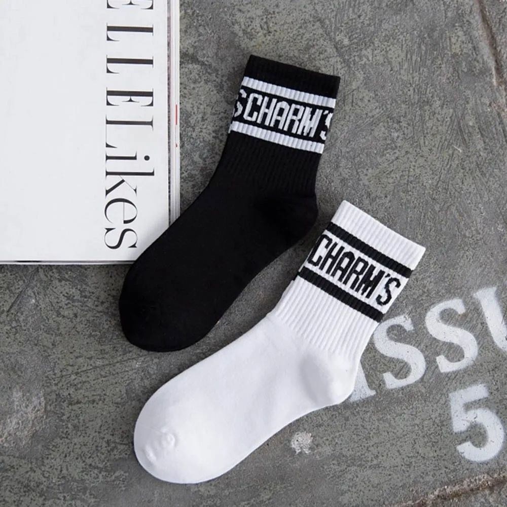 10 пара Новинка Для мужчин Для женщин Письмо Носки Экипажа хип-хоп Harajuku FUC черный, Белый Цвет Street Стиль красивые хлопковые носки