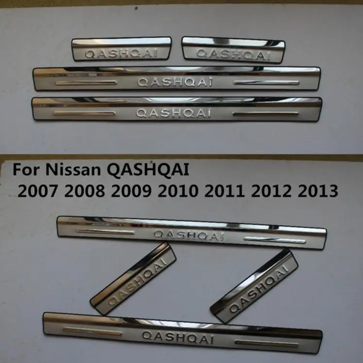 

LB Car Styling For Nissan Qashqai 2009-2013 Side Door Sill Protector Threshold Scuff Plate Welcome Pedals Covers Trims 4pcs
