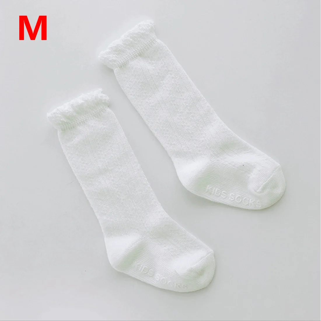 Летние тонкие детские носки из сетчатой ткани детские носки-трубы с кружевными вставками детские дышащие носки с открытым носком - Цвет: white M