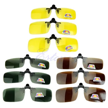 

Polarized Day Night Vision Clip-on Flip-up Lens Sunglasses Driving Glasses New Drop shipping