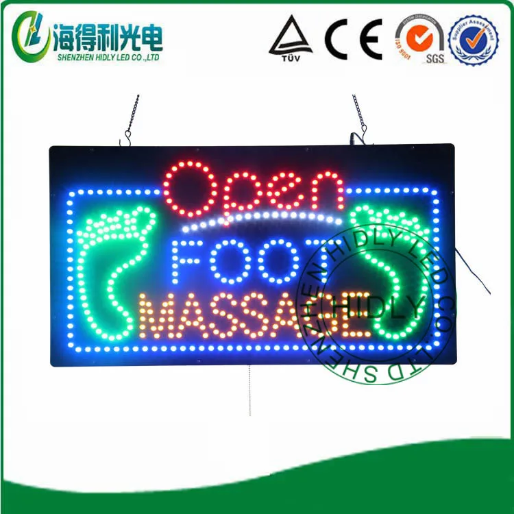 

Low price multi color for foot MASSAGE store business time  led open sign