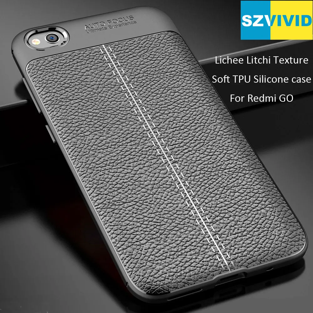

Leather Lichee Litchi Texture Case For Xiaomi Redmi GO Matte Frosted Soft TPU Silicone Cover