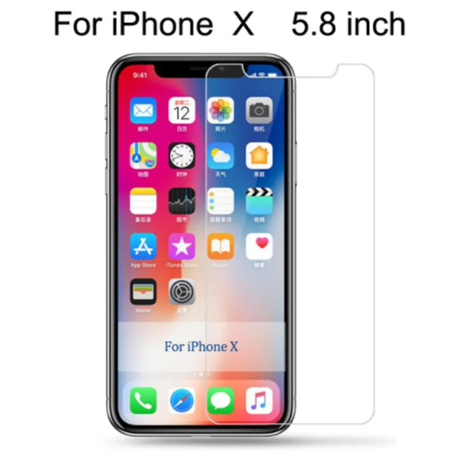 2 шт Защитное стекло для iphone X XS max 8 7 6 6s 5 5S se 4 4s XR XS 9 H защитный экран закаленное стекло для iphone 7 8 6s plus - Цвет: X