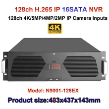 128ch Network Video Recorder Support 4K/5MP/3MP/1080P/720P/D1 support 16HDD with 2E-sata Ports surveillance NVR HDMI VGA output