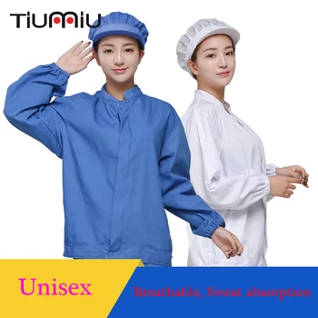 

M-XXL Unisex Workshop Uniforms Summer Spring Long Sleeve Workwear Uniform Food Clothing Warehouse Produce Overalls Jacket Pants