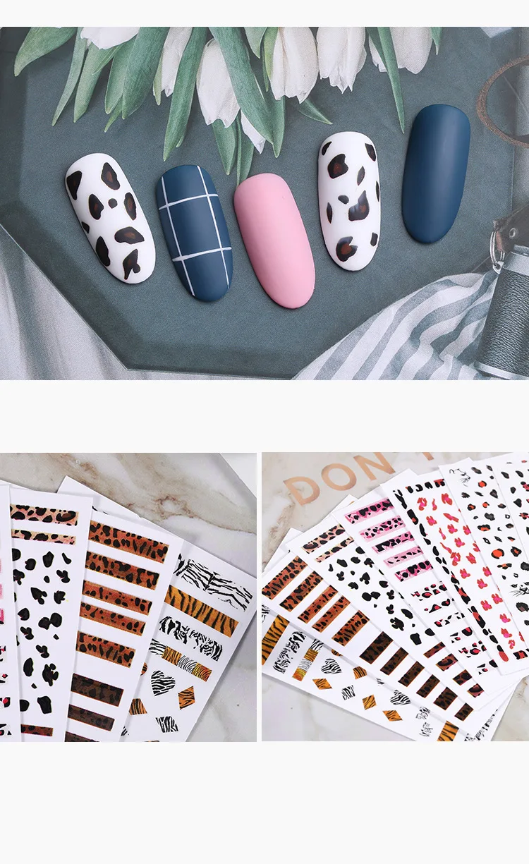 1 шт. 3D наклейки для ногтей леопардовая змея самоклеющиеся сексуальные дизайны женские Слайдеры для украшения ногтей УФ-гель для маникюра инструмент