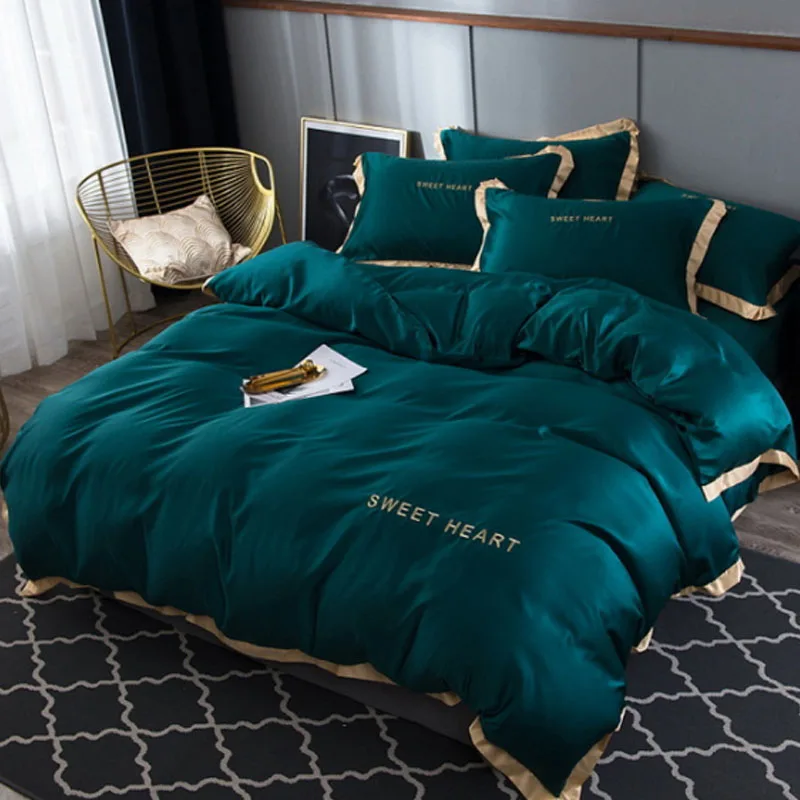 

Soft Brief Bedclothes 4Pcs Polyester Bedding Sets Adult Bedding Set Bed Bed Supplies Home Textile Quilt Cover