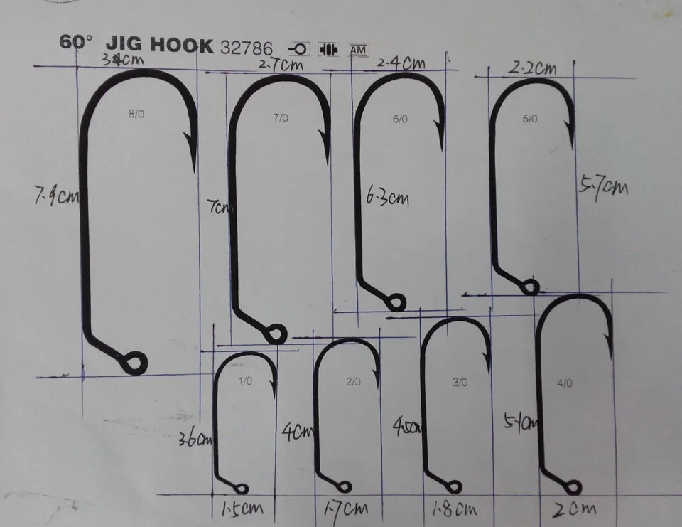 [100 шт.] Высокоуглеродистая сталь 60 градусов джиг крючок рыболовные крючки 32786 размер#1#1/0#2/0#3/0#4/0#5/0#6/0#7/0#8/0
