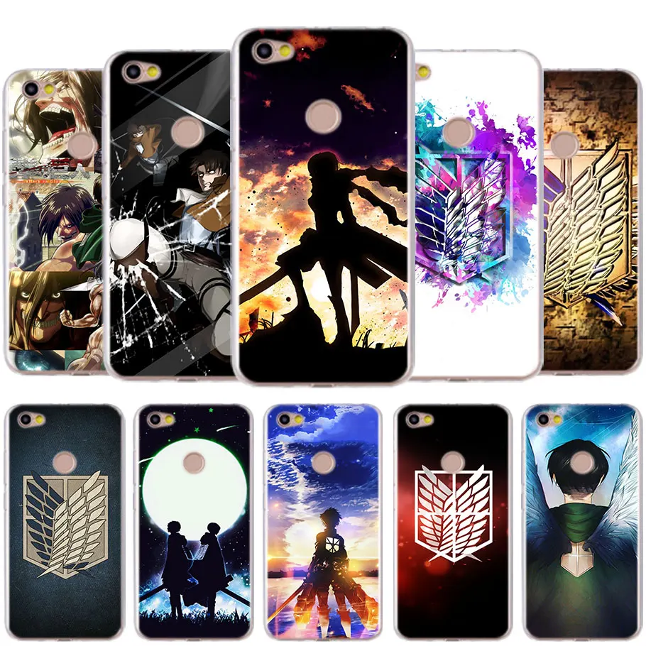 

anime Attack On Titan logo Silicone back Case Cover for Xiaomi Redmi 4X 5 5A 5Plus 6 6A Note 5 5A 6 Pro S2 Soft TPU phone case