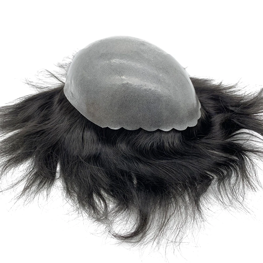 

hairpiece man front shell skin base men hair toupee silicone wig