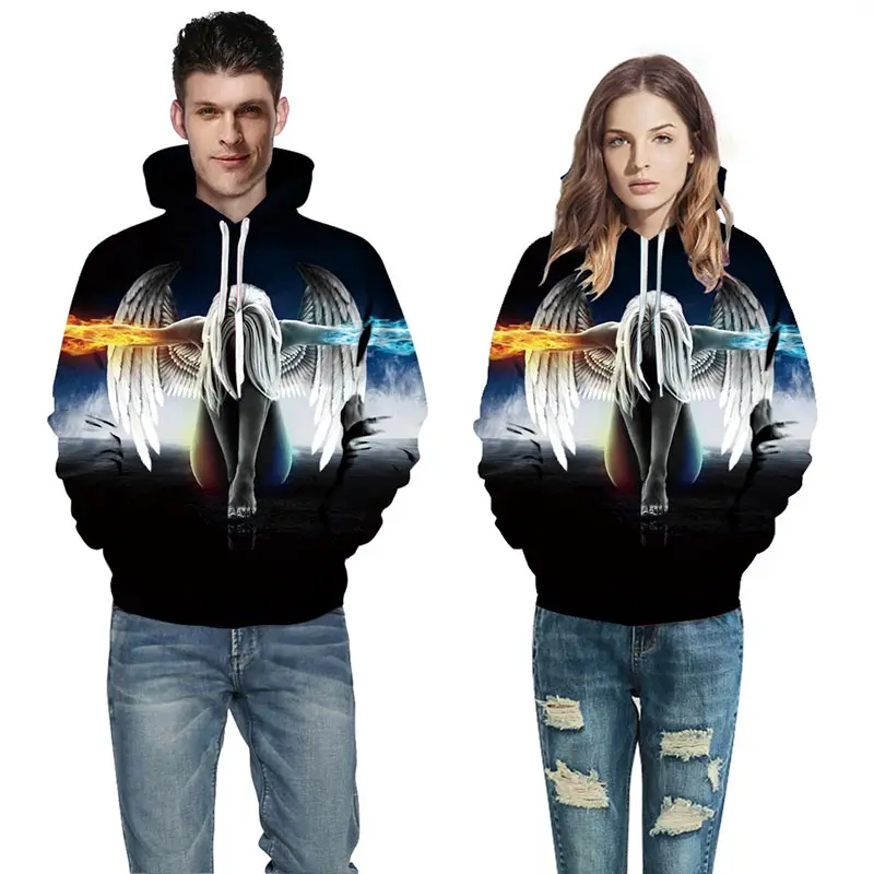 Headbook Fashion 3d Hoodies Women/Men 3d Sweatshirts Print Fire Arms Angel Thin Hooded Hoodies Tracksuits Hoody Tops YXQL427