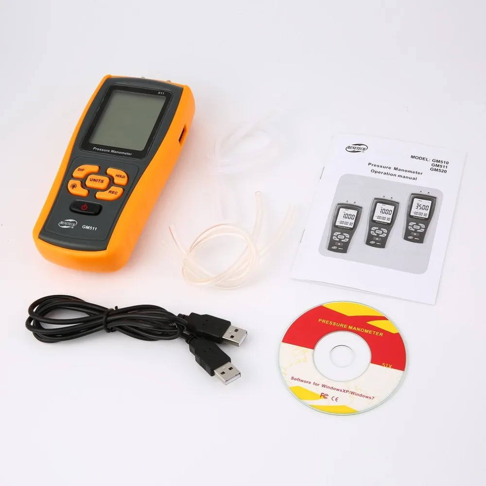 

High precision digital pressure gauge GM510 micro-pressure gauge differential pressure manometer air pressure gauge