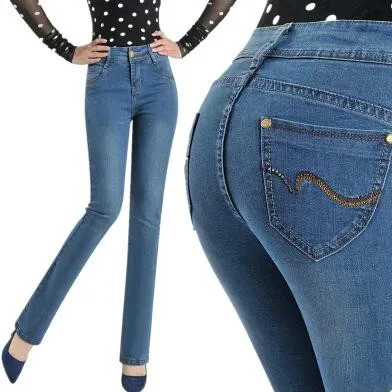 Denim Pants Boot Cut Female 2017 Slim Butt-lifting Horn Trousers Women Flare Jeans |