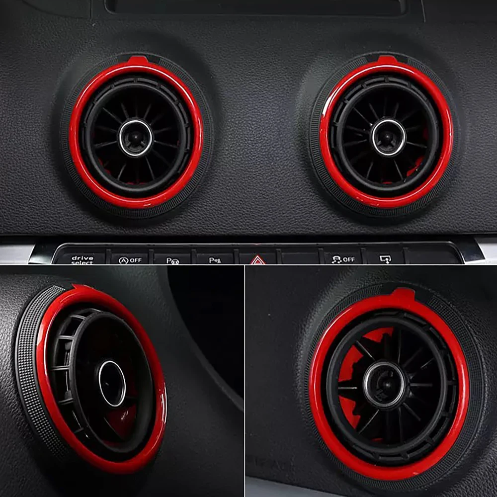 Saída de Ventilação Guarnição para Audi Estilo do Carro Jeazea Condicionado Anel Substituição Capa a3 s3 2020 4 Pçs ac ar 8 Cheap Molduras interiores