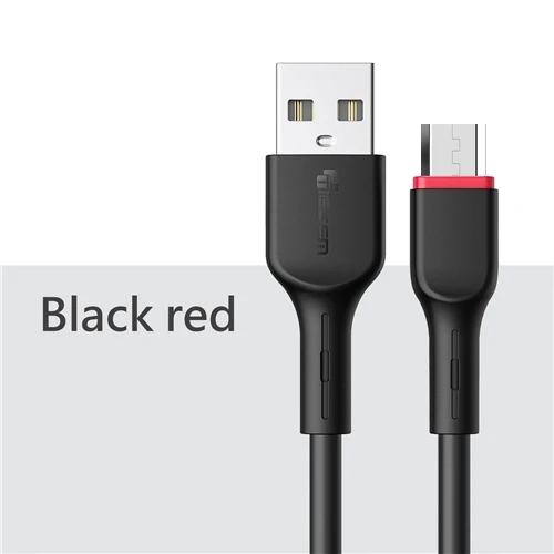 TIEGEM Micro USB кабель для Xiaomi Note 2.4A, ВЫСОКАЯ ЧЁТКОСТЬ, быстро заряжающийся мобильный телефон USB кабель для samsung S7 Android Зарядное устройство USB кабель 2 м 3 м - Цвет: Black Red