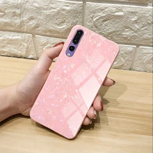 Tempered Glass Case for Huawei P20 Pro P20+ Flashing shell Hard Back Cover Soft TPU Silicone Bumper For Huawei P20 Pro Case