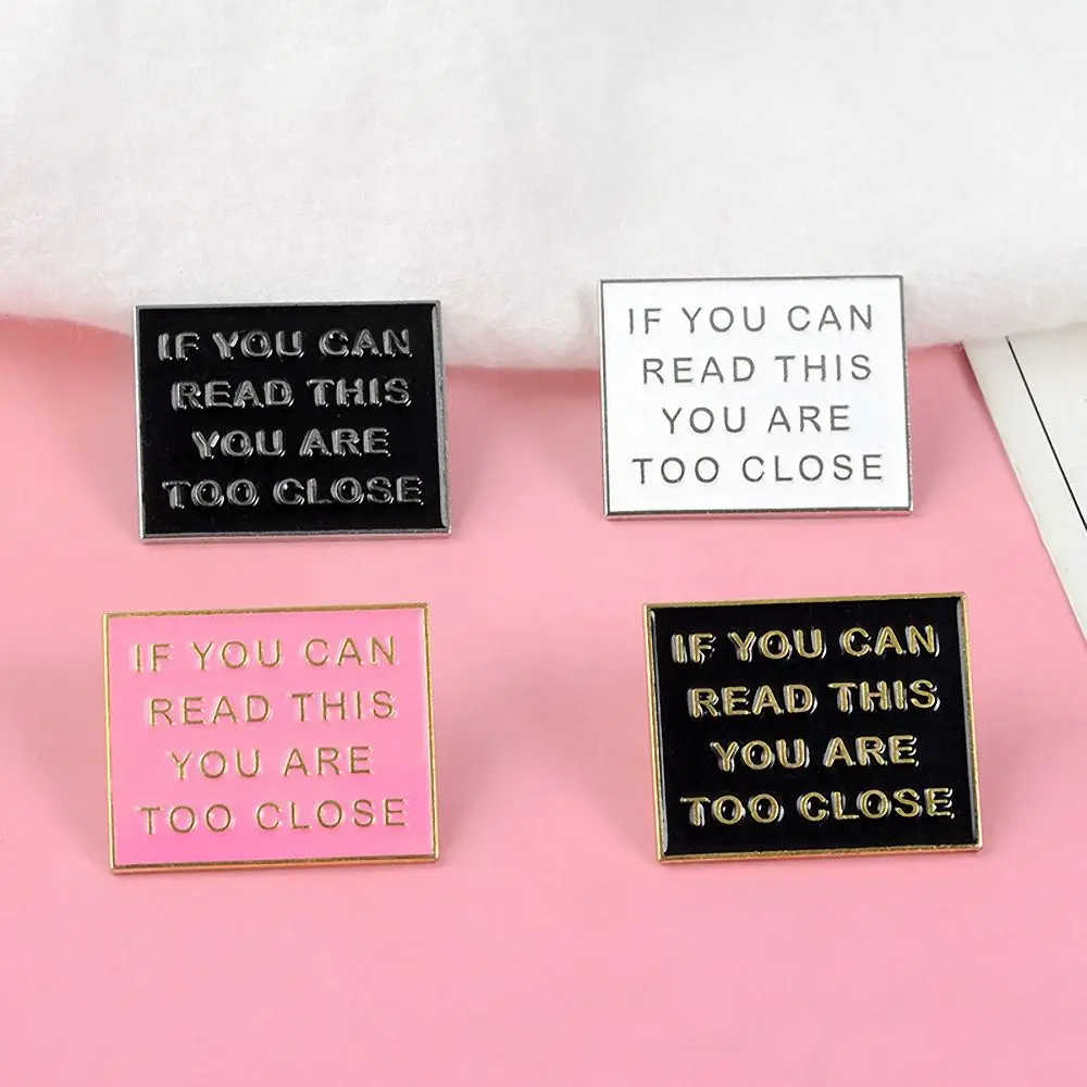 

2 Pc/set English Letter Text Fashion Brooch Too Close Brooch Letters Quote Lapel Enamel Pins Introvert Badge Need Personal Space