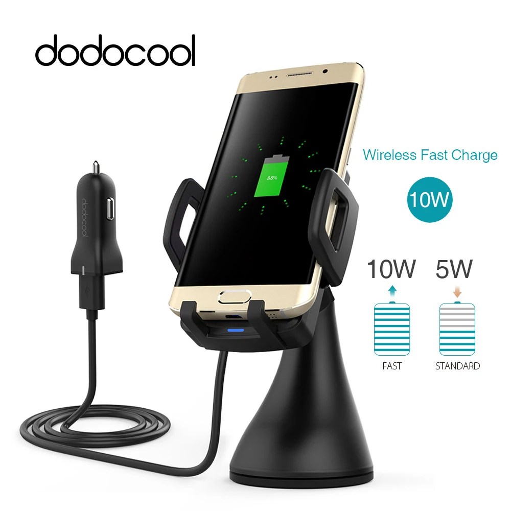 dodocool Qi Car Holder Fast Wireless Car Charger Charging Pad qi Wireless Charger for Samsung Galaxy S9 S8 / S8+ / S7 Edge dodocool Qi Car Holder Fast Wireless Car Charger Charging Pad qi Wireless Charger for Samsung Galaxy S9 S8 / S8+ / S7 Edge