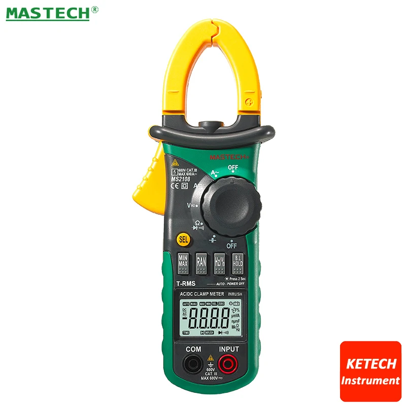 

Digital Clamp Meter True-rms Inrush Current 66mF Capacitance Frequency Measurement Mastech MS2108