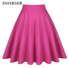 Enyuever Плиссированные Юбки Женская Одежда Хлопок Элегантный Повседневный Винтаж Миди Офис Высокая Талия Плиссированные Юбки Лето