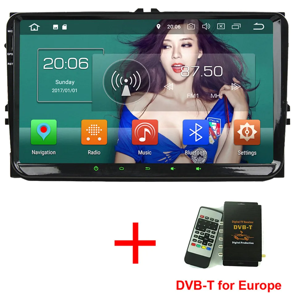 Radio x DVB-T TV Box KLYDE " ips 4G Восьмиядерный Android 8 4 Гб+ 32 ГБ Автомобильный DVD мультимедийный плеер радио для Skoda Octavia Yeti Fabia Rapid Praktik Superb - Цвет: Radio x DVB-T TV Box
