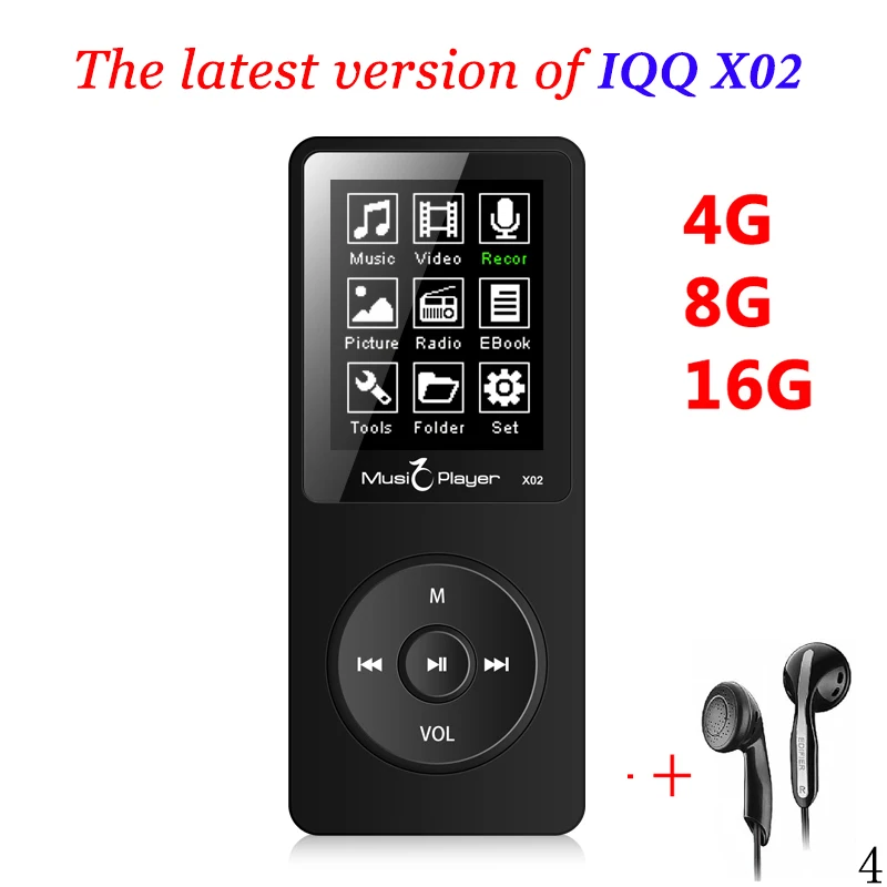 IQQ X02 Mini usb MP3 Player 16gb With Built in Speaker hifi speaker mp3