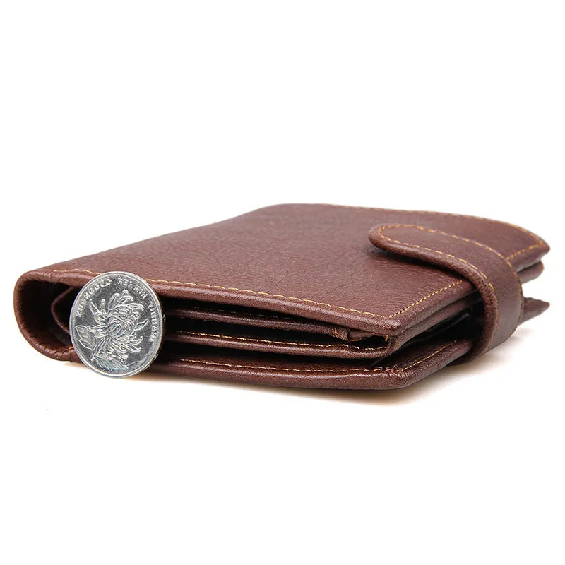 2023 New Cowhide Men Wallets Genuine Leather Short Card Holder Chain Men Purse High Quality Brand Male Wallet,Temu