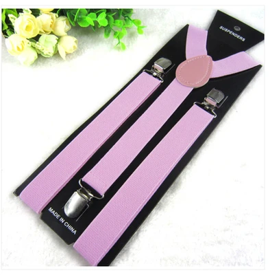 

New Fashion Adult suspender Mens Womens Unisex Clip-on Suspenders Elastic Y-Shape Adjustable Braces Solids 25*100CM Colorful