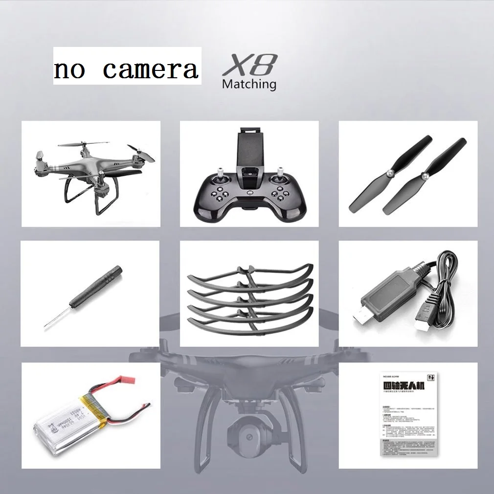 no camera black X8 2,4G мини складной Радиоуправляемый Дрон 2.0MP/0.3MP камера Дрон Безголовый Квадрокоптер фотографии видео передача в реальном времени длинный полет - Цвет: no camera black