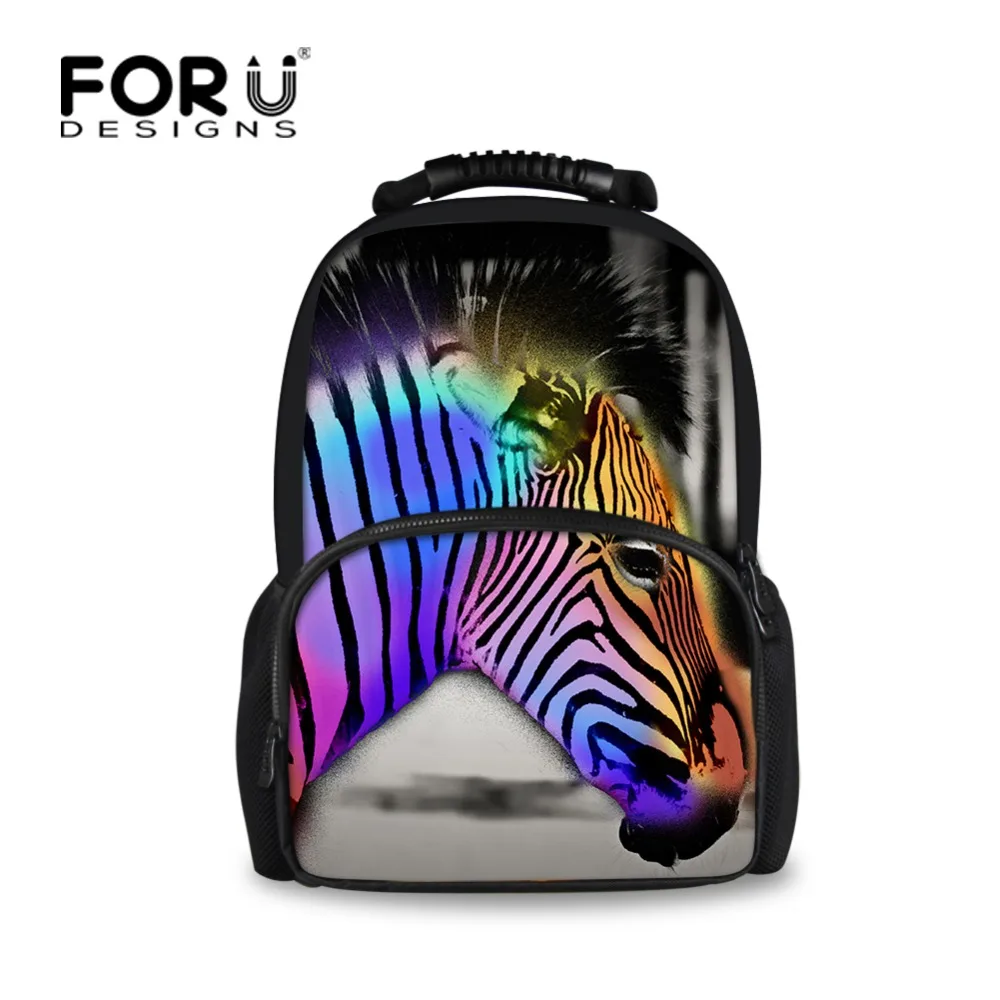 FORUDESIGNS 3D Zebra Printing Student School Bags Large Capacity