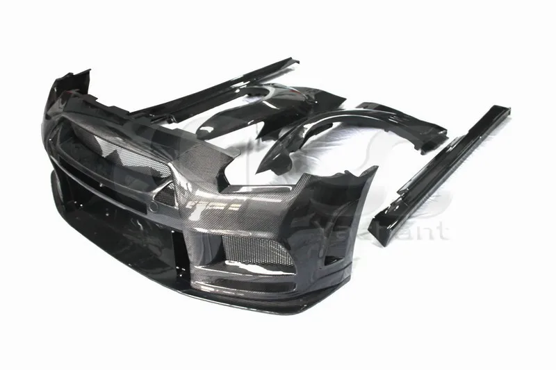 2008-2013 Nissan  R35 GTR CBA DBA TP Style Wide Boky Kit CF (6)