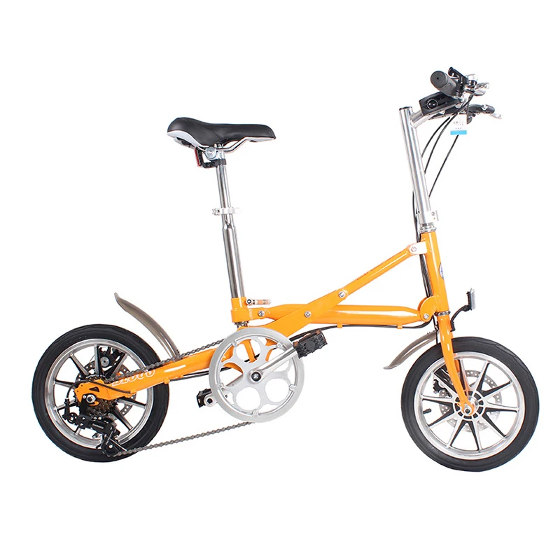 Flash Deal 14-inch folding bicycle Aluminum 7-speed and single-speed bike A light folding bicycle that can be pushed around at will 2