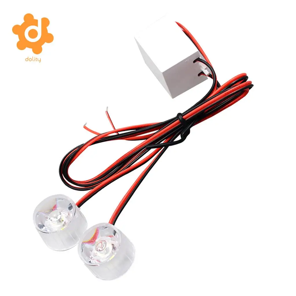 dolity 12-85V Car Truck Flashing Emergency Warning LED Strobe Lights Flasher Blue Super bright Long life expectancy