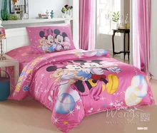 2016 Bedding Set 100% Cotton Pink Mickey Mouse Printing Cartoon Style Duvet Cover Set 3pcs Home Textile Quilt Cover for sale