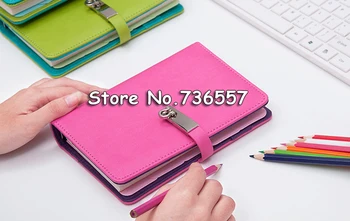 

2016 New candy agenda planner organizer Spiral leather travel journal/personal diary for gift Fashion day planner for gift A5 A6