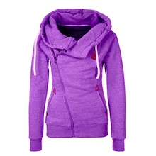 2017 Style Women Side Zipper Hooded Fleece Jacket Hoodies Sweatshirt