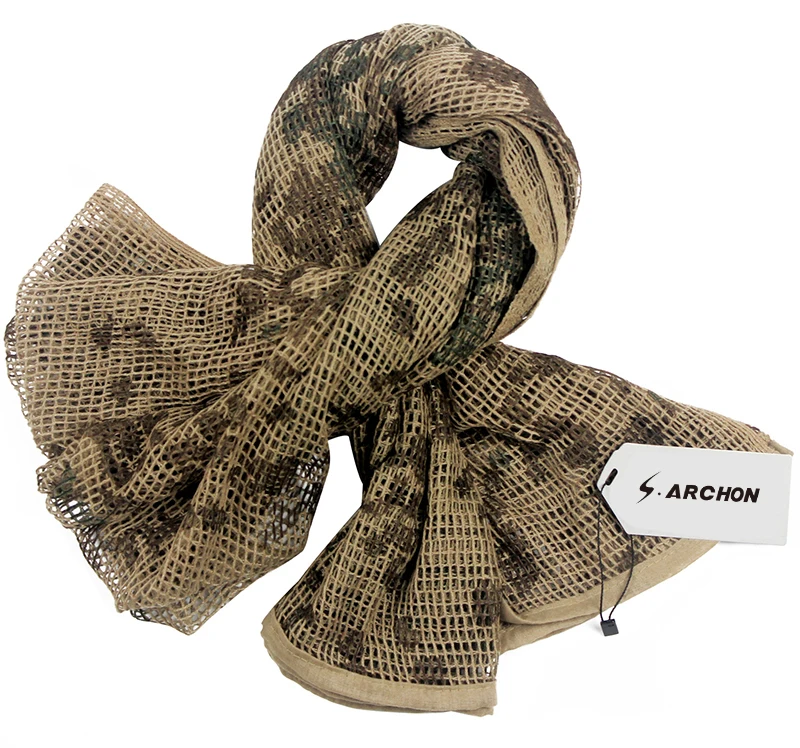 S.ARCHON US Soldier Military Camouflage Plaid Scarves Men Combat Tactical Conceal Scarf Shawl Veil Army Multicam Camo Arab Scarf wool scarf mens