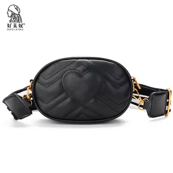 

Haolainu Luxury PU Leather Women Waist Bags New Fashion Waist Packs Brand Colorful Wide Strap Women Shoulder Bag Pouch Phone Bag